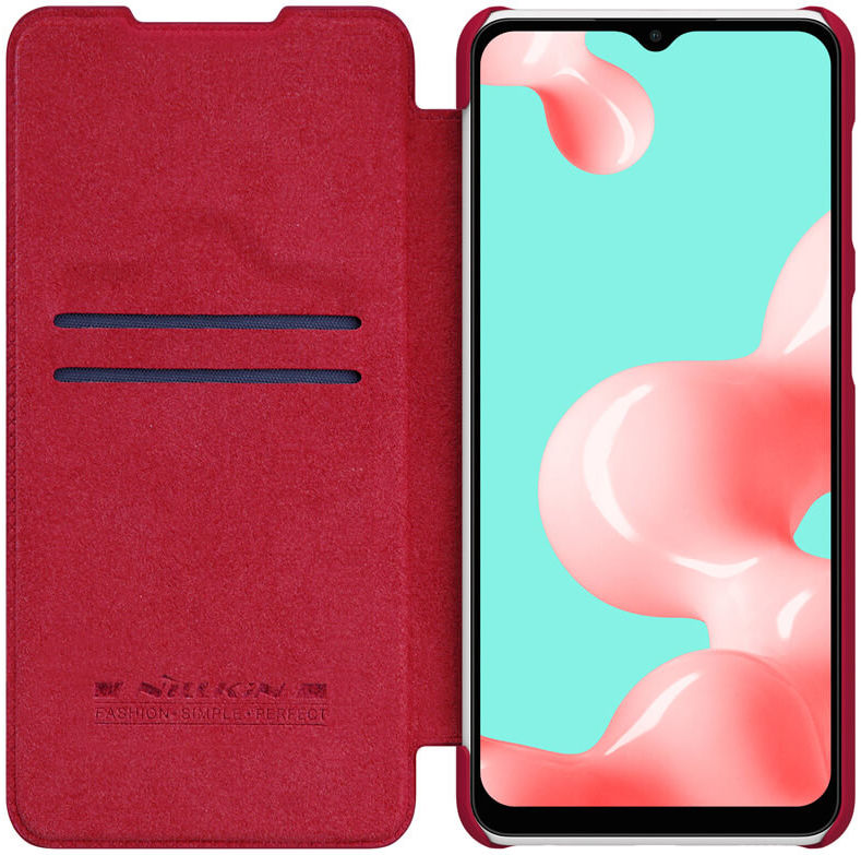 Nillkin Qin Series Book Samsung Galaxy A32 Wallet Hoesje Leer Rood afbeelding 4