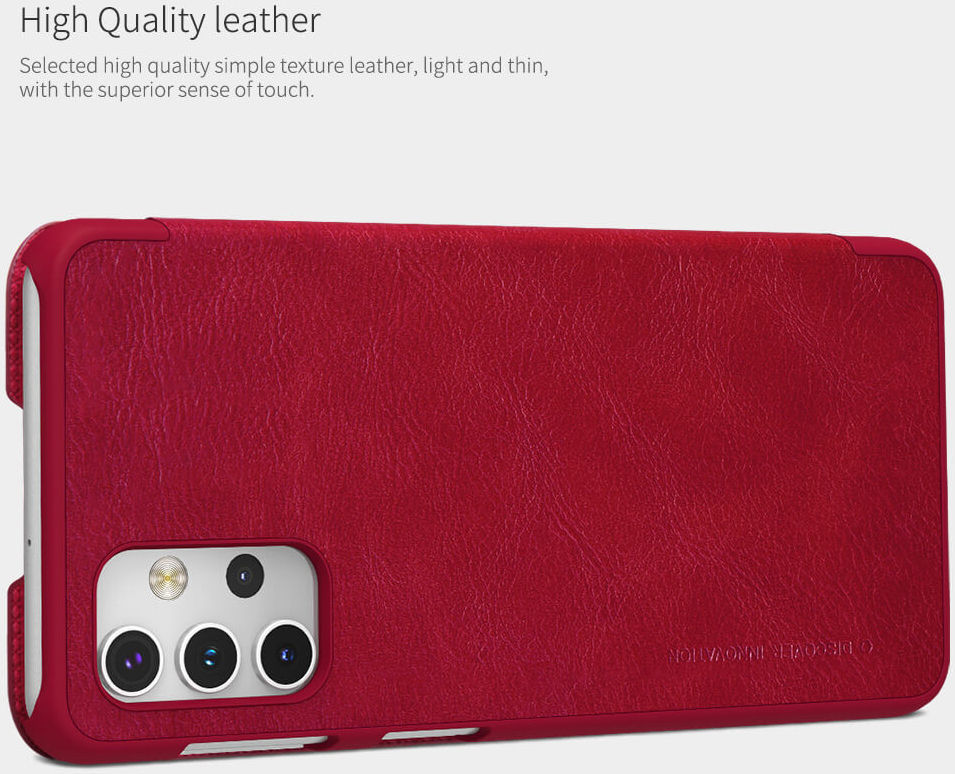 Nillkin Qin Series Book Samsung Galaxy A32 Wallet Hoesje Leer Rood afbeelding 7