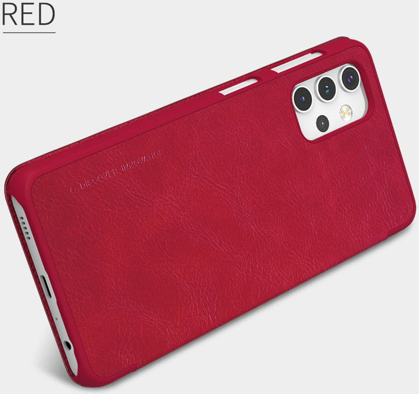 Nillkin Qin Series Book Samsung Galaxy A32 Wallet Hoesje Leer Rood afbeelding 9