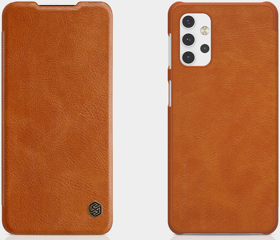 Nillkin Qin Series Book Samsung Galaxy A32 Wallet Hoesje Leer Bruin afbeelding 11