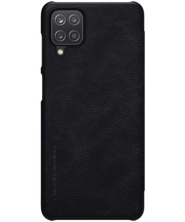 Nillkin Qin Samsung Galaxy A12 Hoesje Book Case Kunstleer Zwart Hoesjes