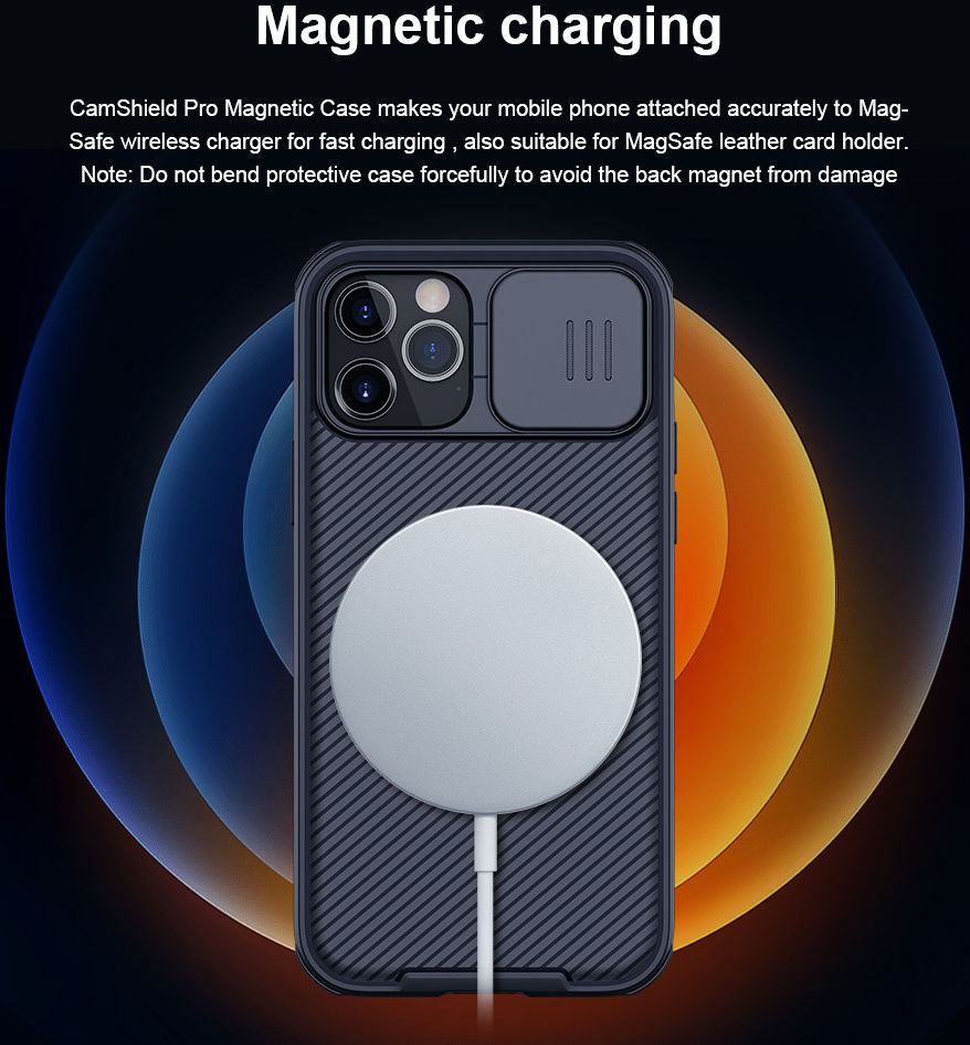 Nillkin CamShield iPhone 12/12 Pro MagSafe Hoesje Camera Slider Zwart afbeelding 7