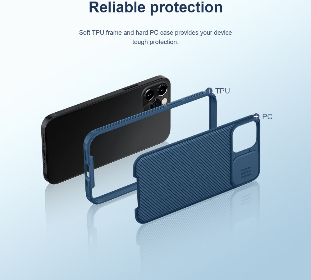 Nillkin CamShield iPhone 12/12 Pro MagSafe Hoesje Camera Slider Blauw afbeelding 9
