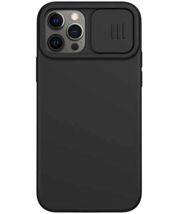 Nillkin iPhone 12/12 Pro Siliconen MagSafe Hoesje Camera Slider Zwart Hoesjes