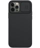 Nillkin iPhone 12/12 Pro Siliconen MagSafe Hoesje Camera Slider Zwart