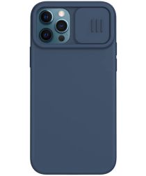 Nillkin iPhone 12/12 Pro Siliconen MagSafe Hoesje Camera Slider Blauw