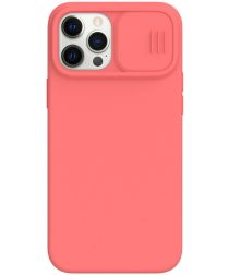 Nillkin iPhone 12 Pro Max Siliconen MagSafe Hoesje Camera Slider Roze