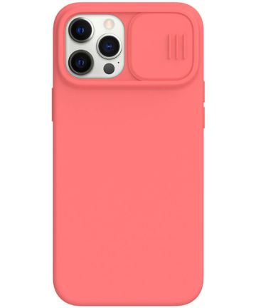 Nillkin iPhone 12 Pro Max Siliconen MagSafe Hoesje Camera Slider Roze Hoesjes