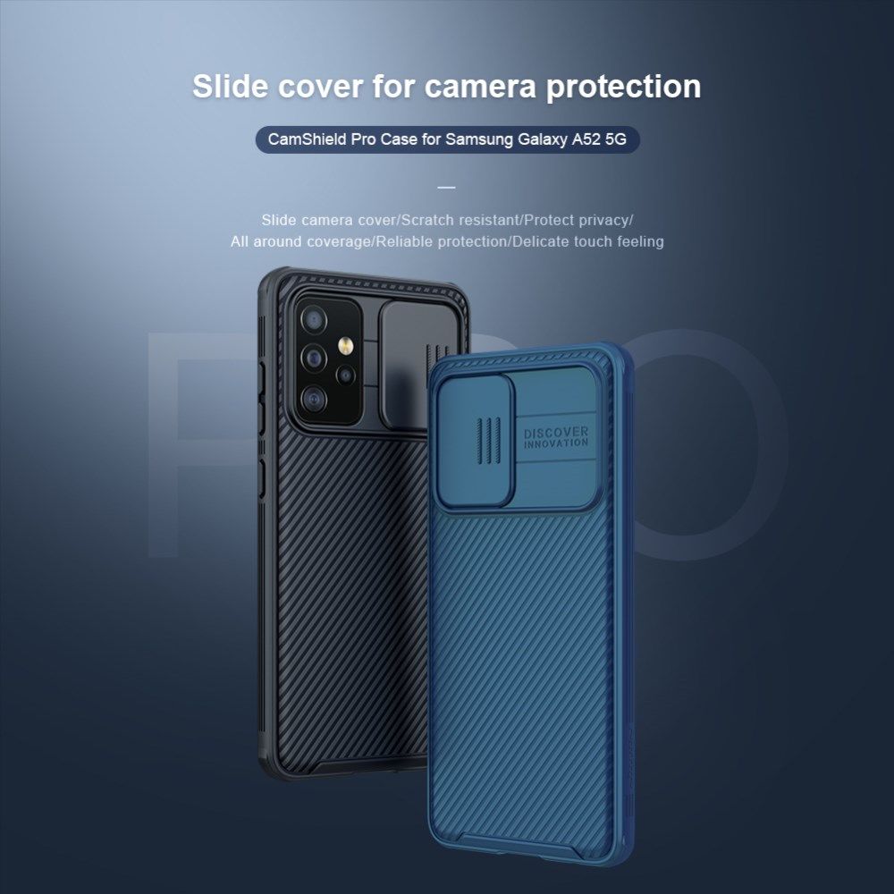 Nillkin Camshield Samsung Galaxy A52 / A52S Hoesje met Camera Slider Blauw afbeelding 5