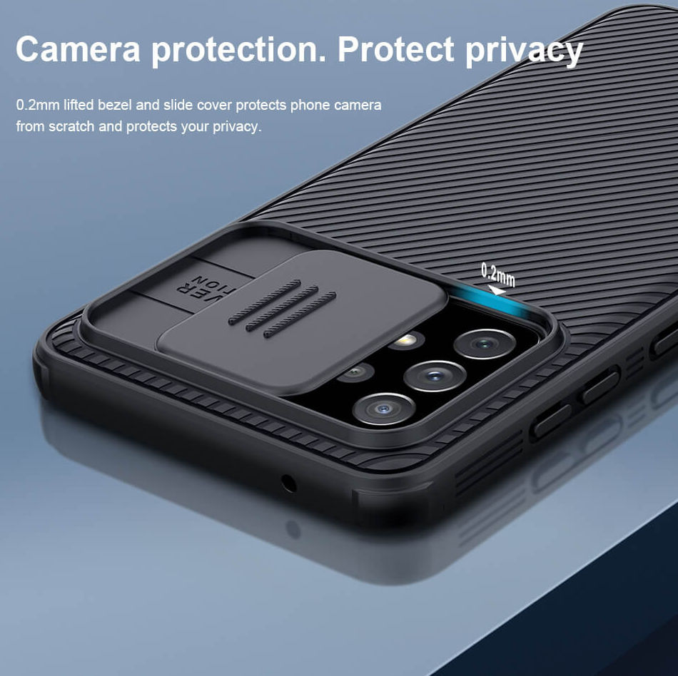 Nillkin Camshield Samsung Galaxy A72 Hoesje met Camera Slider Zwart afbeelding 6
