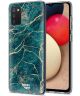 HappyCase Samsung Galaxy A02S Hoesje Flexibel TPU Aqua Marmer Print
