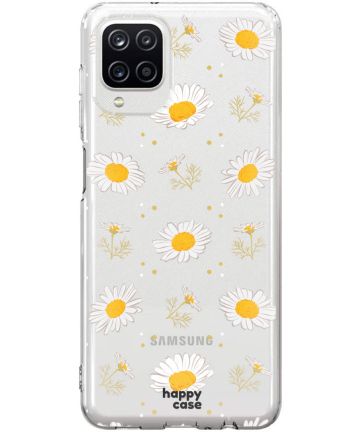 HappyCase Samsung Galaxy A12 Hoesje Flexibel TPU Bloemen Print Hoesjes