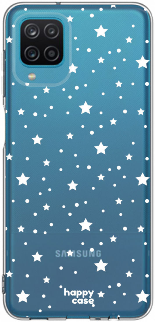 HappyCase Samsung Galaxy A12 Hoesje Flexibel TPU Sterretjes Print afbeelding 5