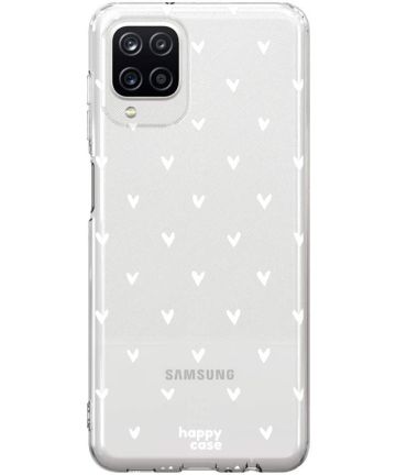 HappyCase Samsung Galaxy A12 Hoesje Flexibel TPU Hartjes Print Hoesjes