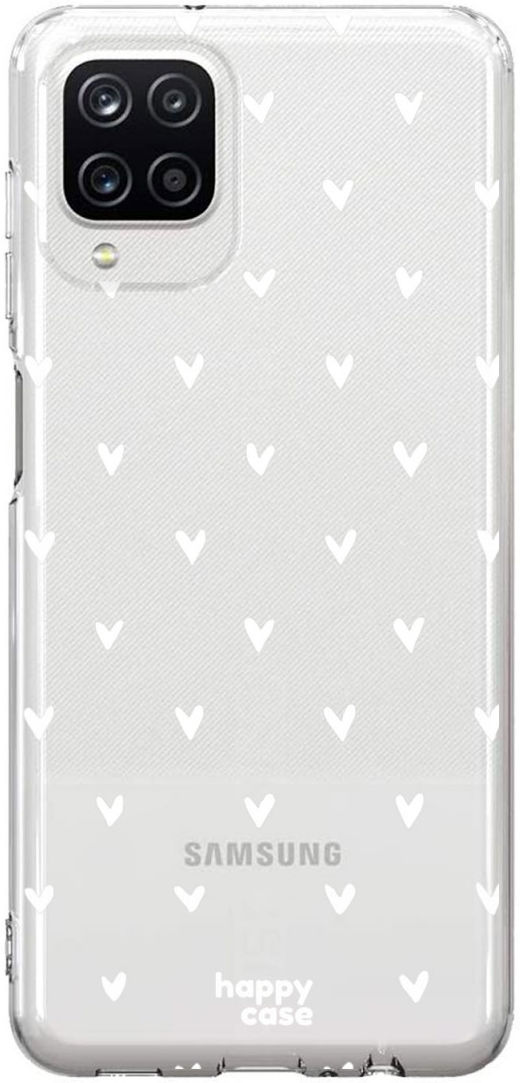HappyCase Samsung Galaxy A12 Hoesje Flexibel TPU Hartjes Print afbeelding 1