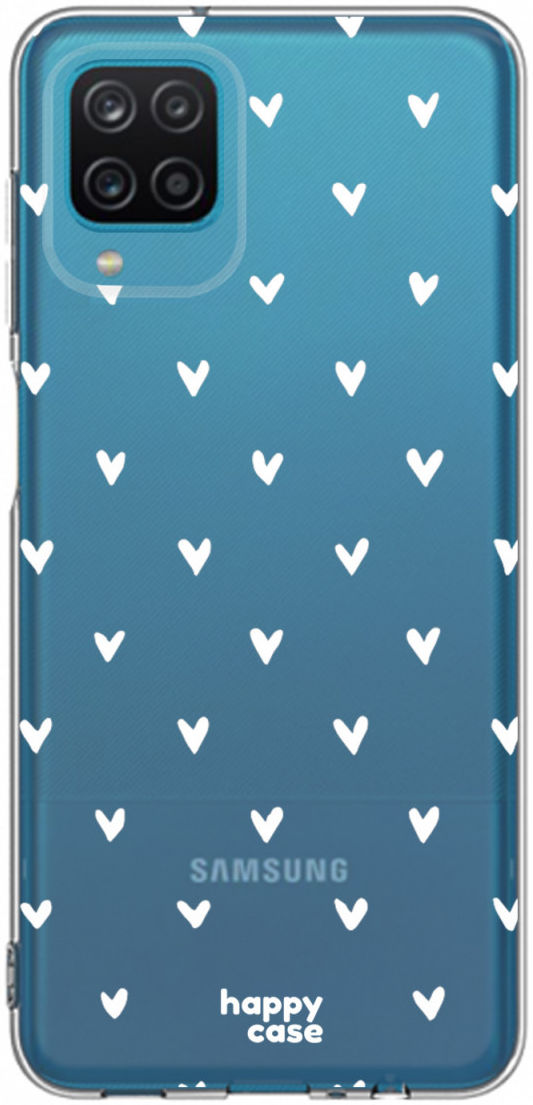HappyCase Samsung Galaxy A12 Hoesje Flexibel TPU Hartjes Print afbeelding 8