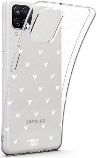 HappyCase Samsung Galaxy A12 Hoesje Flexibel TPU Hartjes Print afbeelding 7