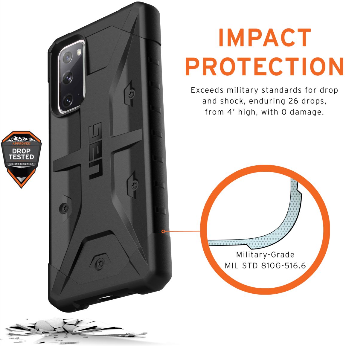 Urban Armor Gear Pathfinder Samsung Galaxy S20 FE Hoesje Zwart afbeelding 5