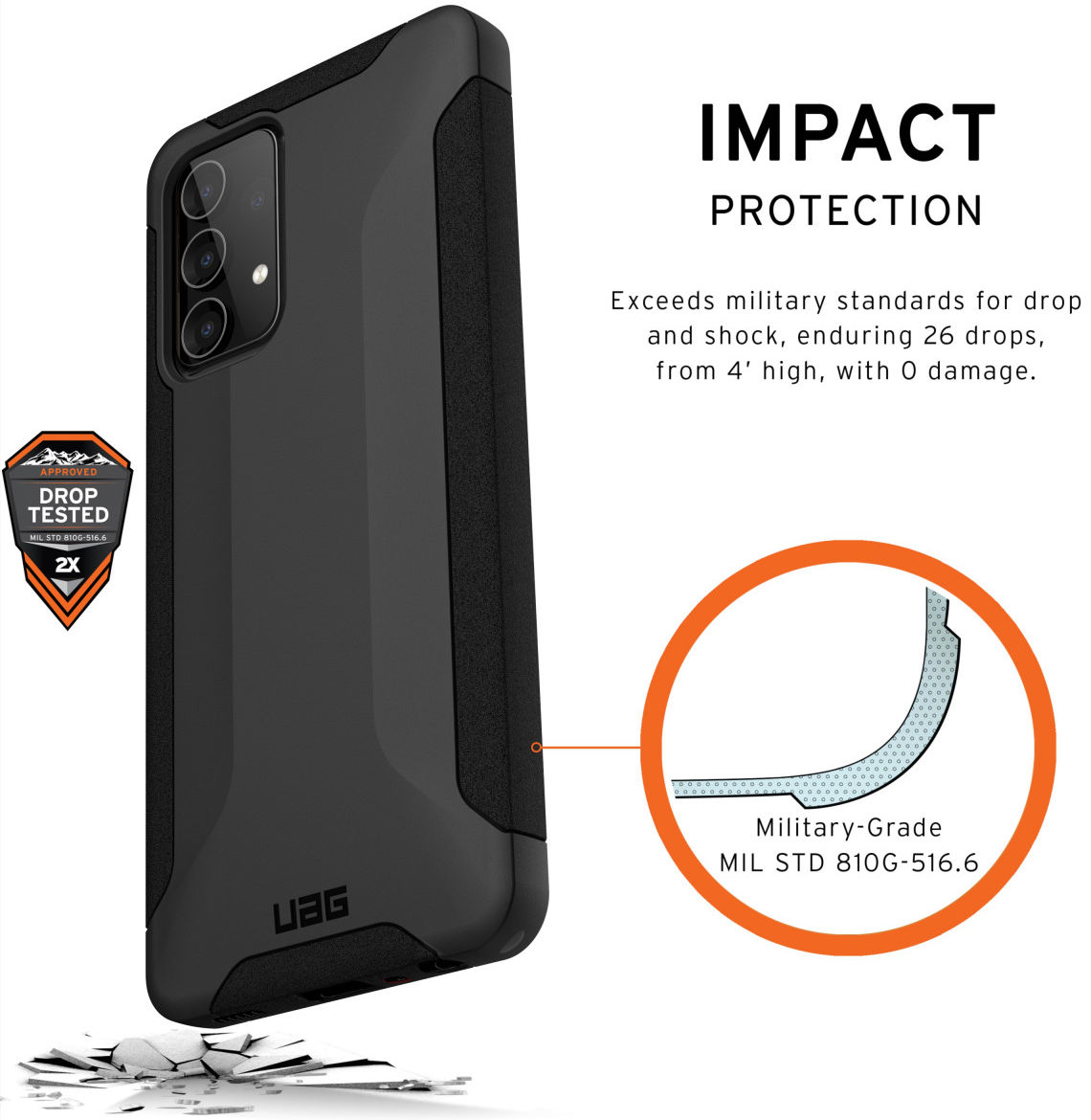 Urban Armor Gear Scout Series Samsung Galaxy A52 / A52S Hoesje Zwart afbeelding 4