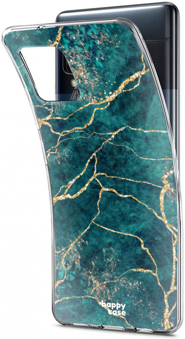 HappyCase Samsung Galaxy A42 Hoesje Flexibel TPU Aqua Marmer Print afbeelding 5