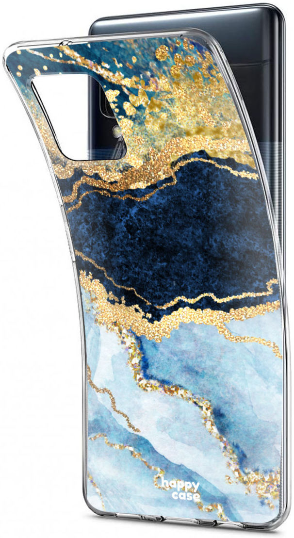HappyCase Samsung Galaxy A42 Hoesje Flexibel TPU Blauw Marmer Print afbeelding 7
