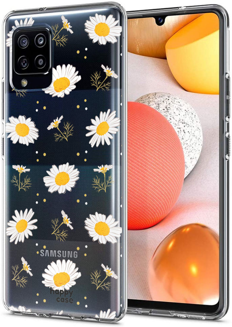 HappyCase Samsung Galaxy A42 Hoesje Flexibel TPU Bloemen Print afbeelding 2