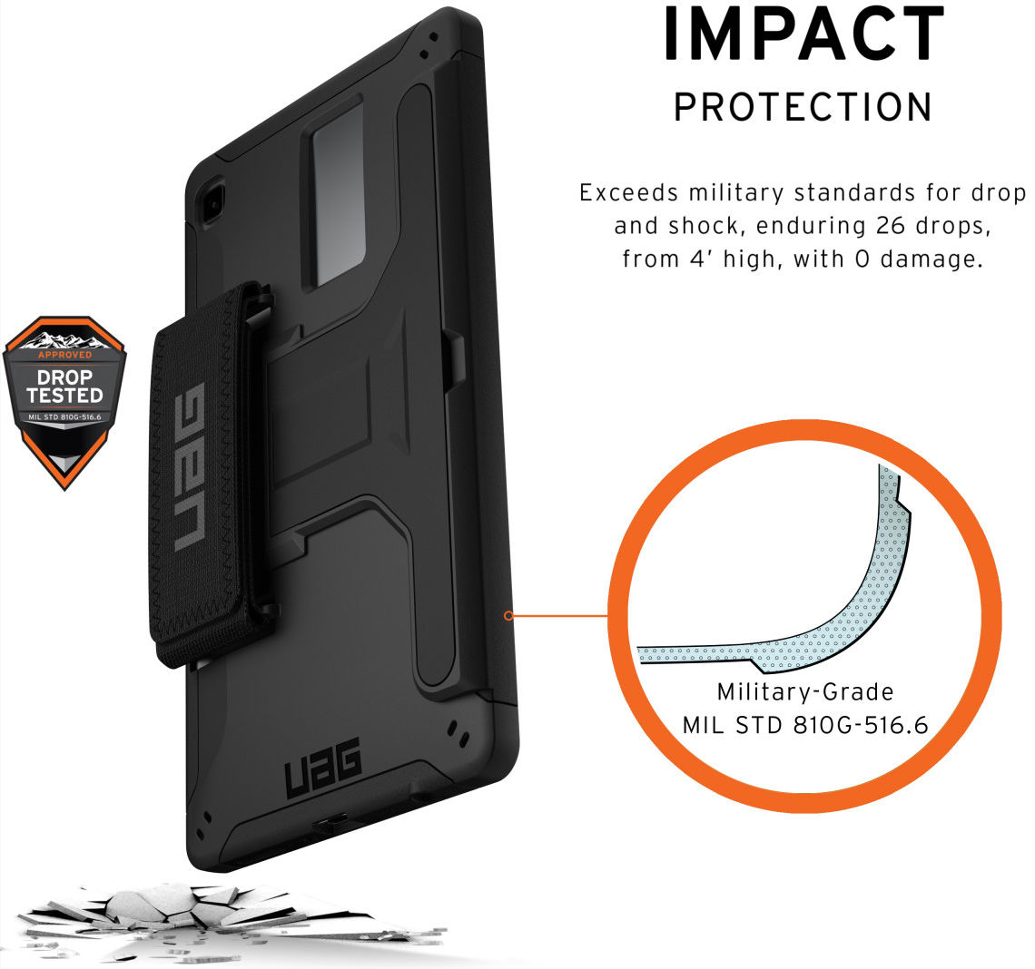 Urban Armor Gear Scout Samsung Galaxy Tab A7 Lite Hoes Zwart afbeelding 4