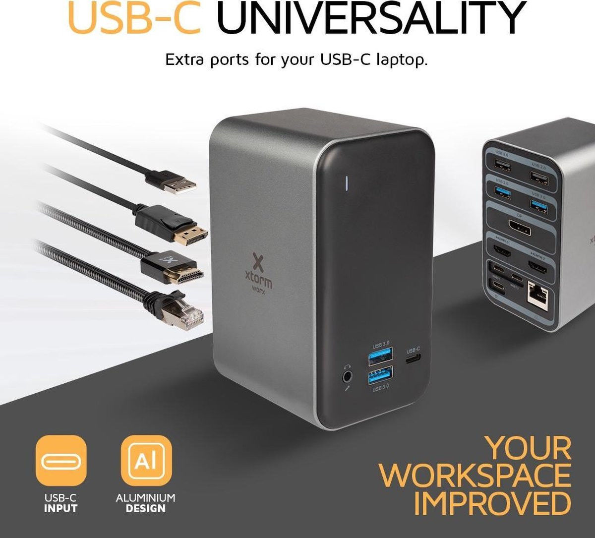 Xtorm Worx Docking Station voor MacBook/Laptop 13-in-1 USB-C Hub Zwart afbeelding 6