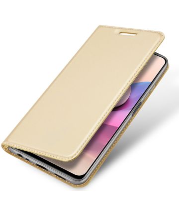 Dux Ducis Skin Pro Xiaomi Redmi Note 10 / 10S Hoesje Wallet Case Goud Hoesjes