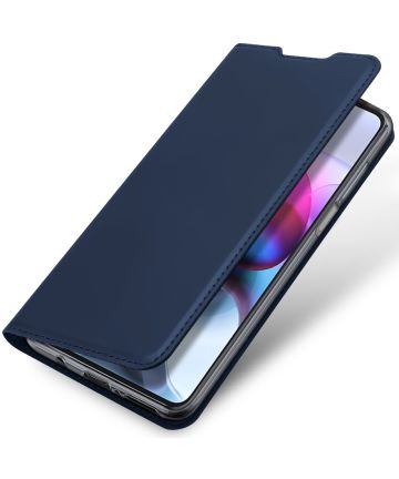 Dux Ducis Skin Pro Series Motorola Moto G100 Hoesje Wallet Case Blauw Hoesjes