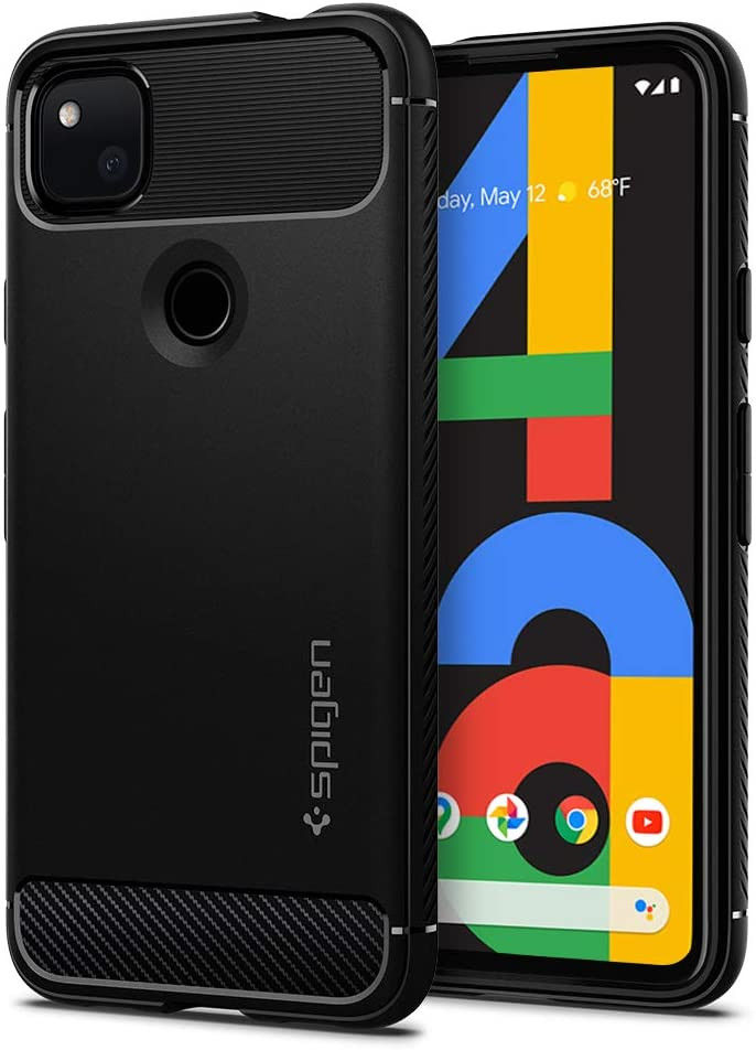 Spigen Rugged Armor Google Pixel 4A Hoesje Back Cover Zwart afbeelding 1