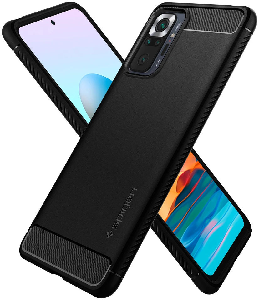 Spigen Rugged Armor Xiaomi Redmi Note 10 Pro Hoesje Back Cover Zwart afbeelding 3