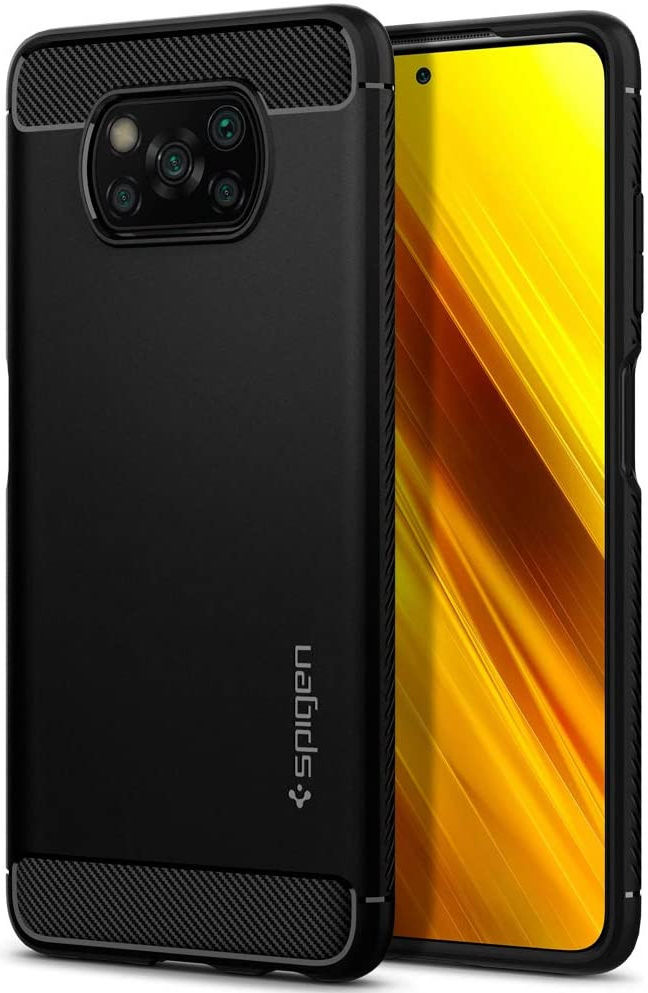 Spigen Rugged Armor Xiaomi Poco X3 / X3 Pro Hoesje Back Cover Zwart afbeelding