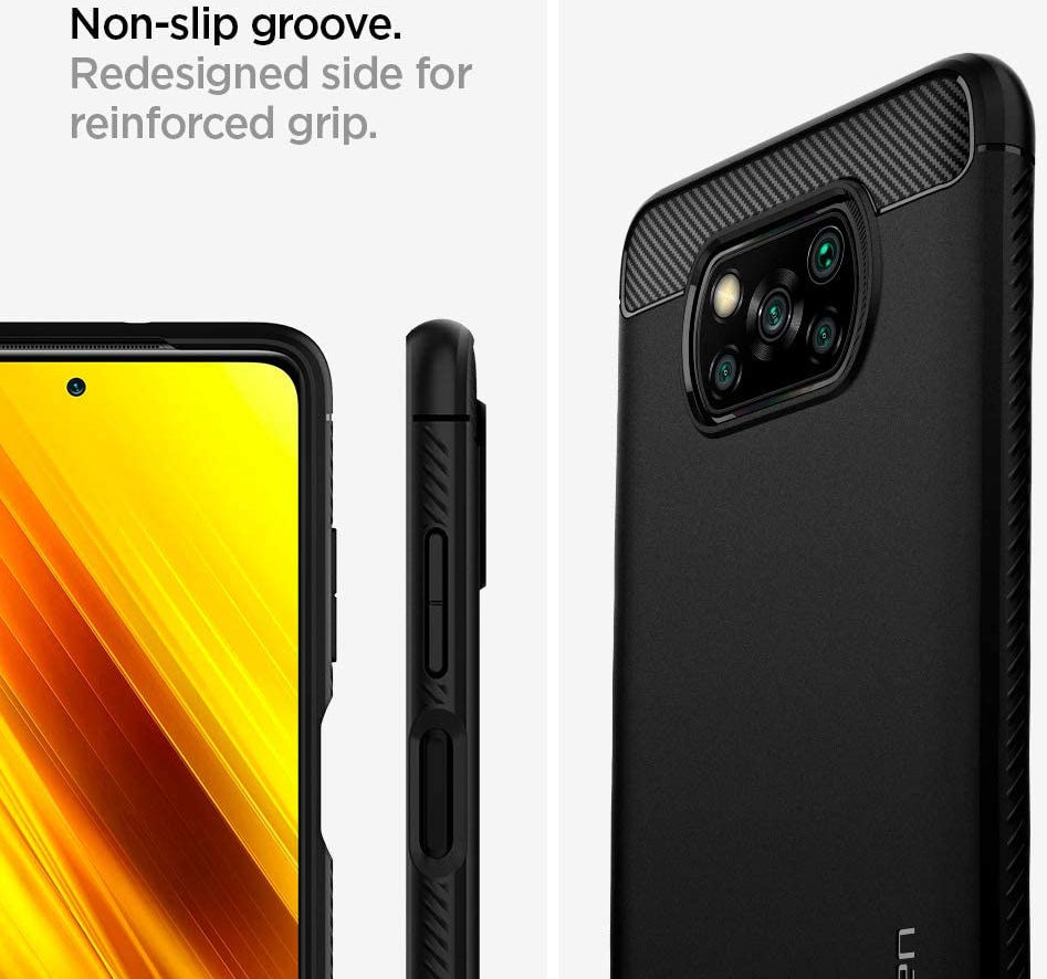 Spigen Rugged Armor Xiaomi Poco X3 / X3 Pro Hoesje Back Cover Zwart afbeelding 4