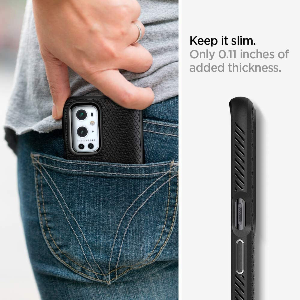 Spigen Liquid Air OnePlus 9 Pro Hoesje Back Cover Zwart afbeelding 5