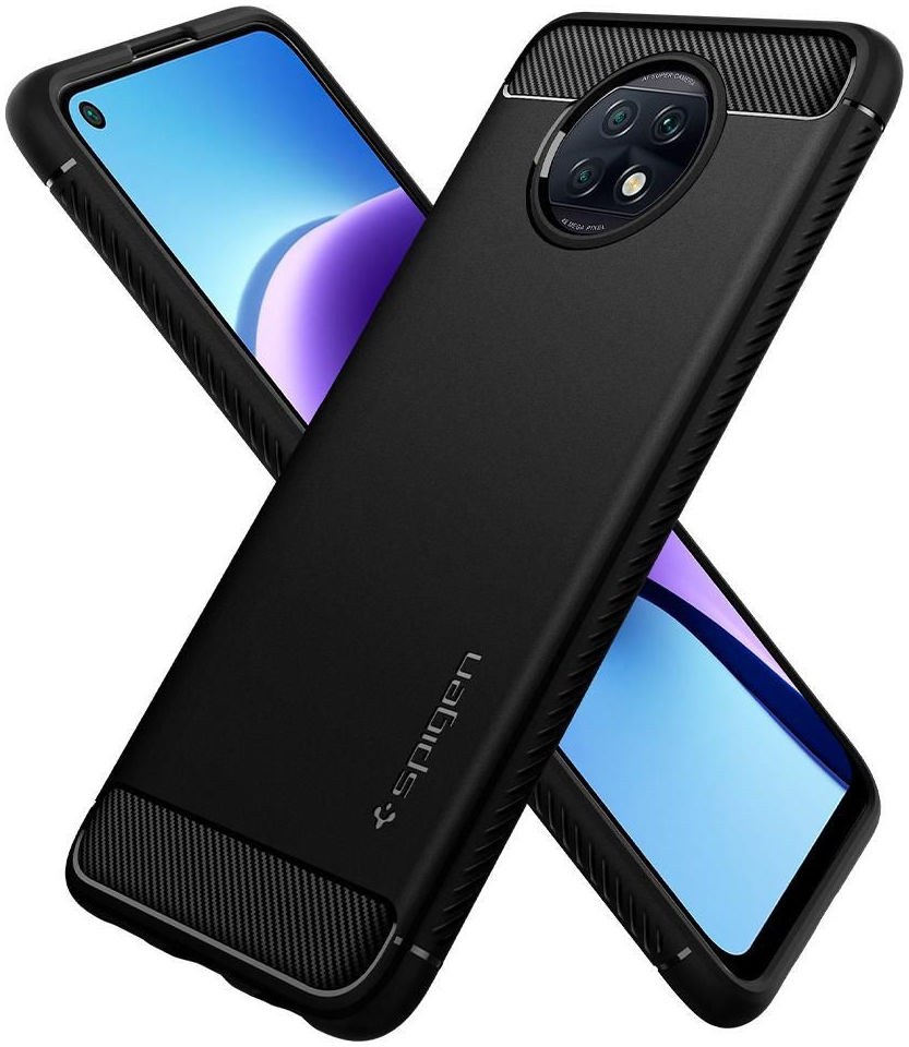 Spigen Rugged Armor Xiaomi Redmi Note 9T Hoesje Back Cover Zwart afbeelding 2