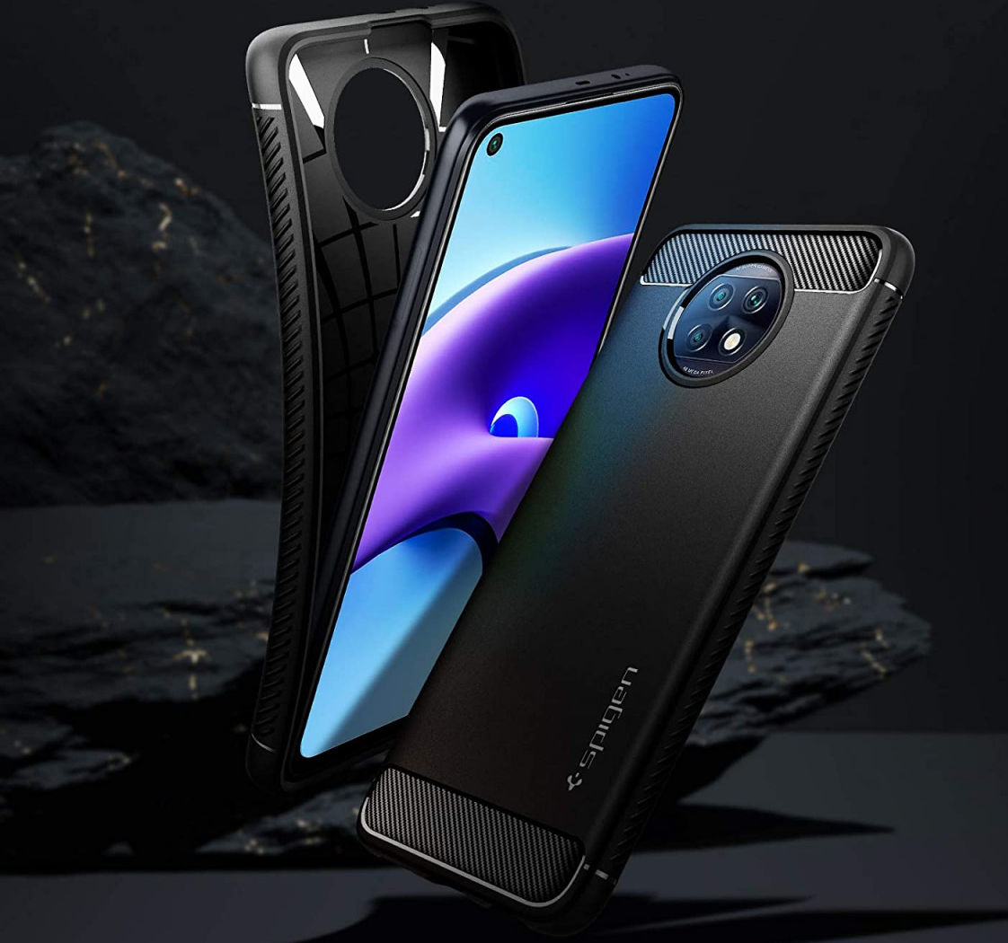 Spigen Rugged Armor Xiaomi Redmi Note 9T Hoesje Back Cover Zwart afbeelding 5