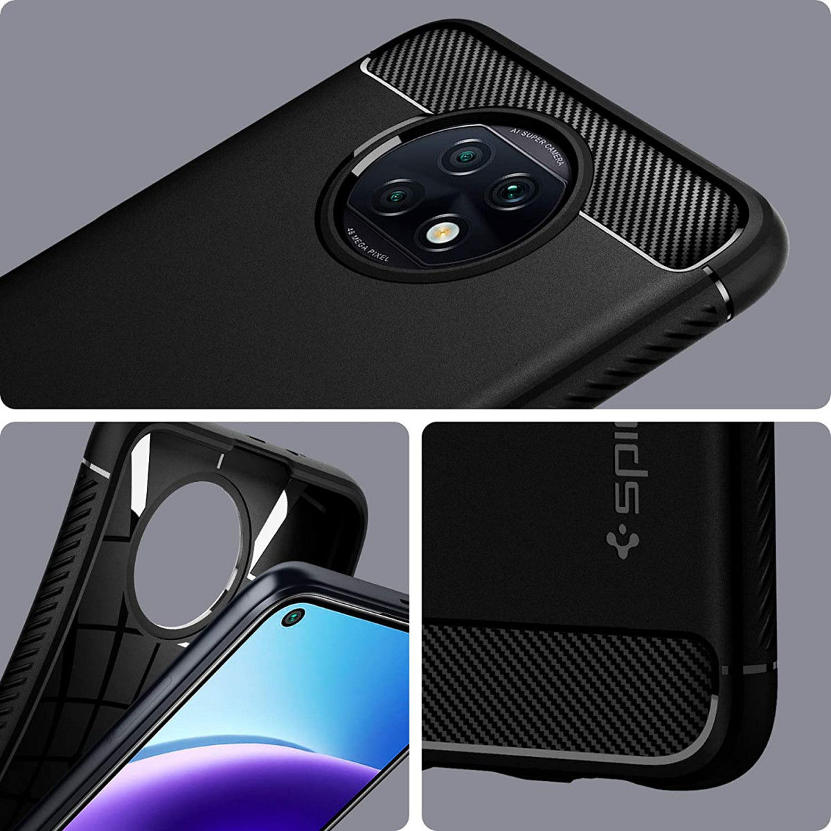 Spigen Rugged Armor Xiaomi Redmi Note 9T Hoesje Back Cover Zwart afbeelding 7