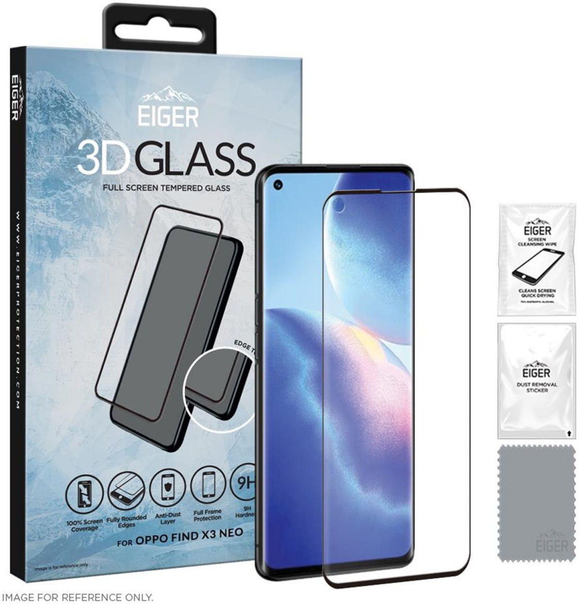Eiger Oppo Find X3 Neo/Reno 6 Pro Tempered Glass Case Friendly Gebogen afbeelding 1