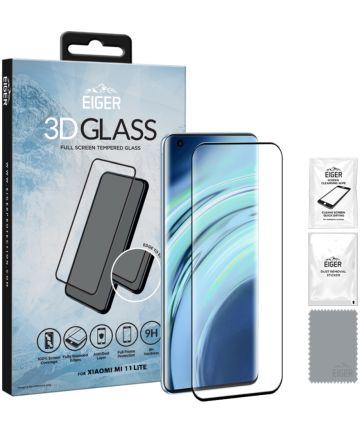 Eiger Xiaomi Mi 11 Lite 4G/5G Tempered Glass Case Friendly Gebogen Screen Protectors