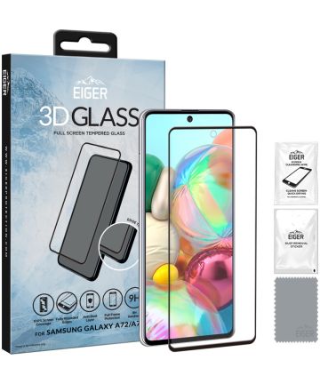 Eiger Samsung Galaxy A72 Tempered Glass Case Friendly Gebogen Screen Protectors