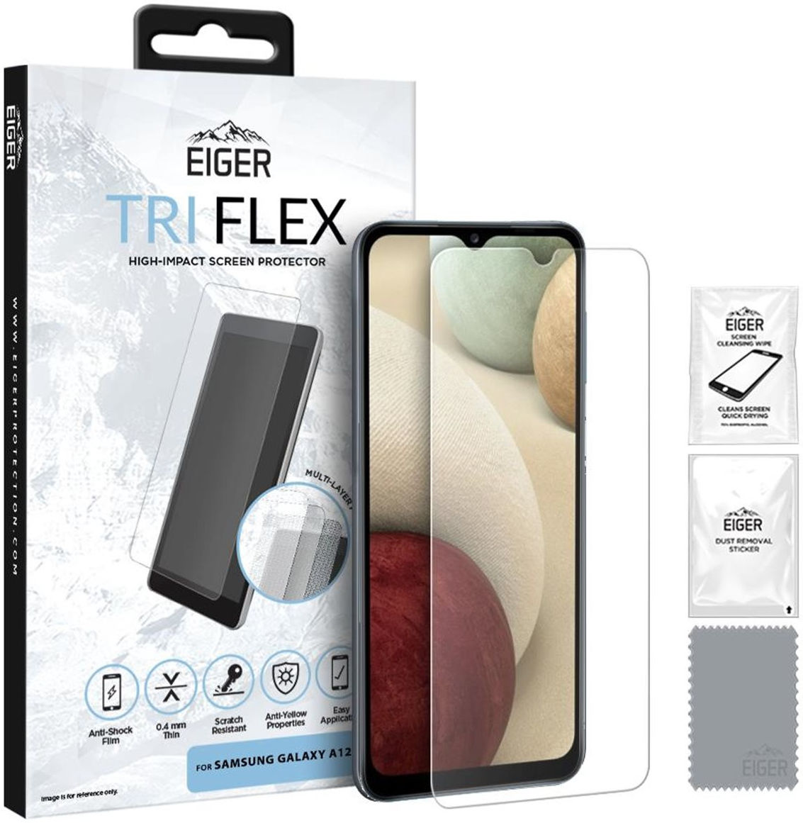 Eiger Samsung Galaxy A12 Display Folie Screen Protector afbeelding 1