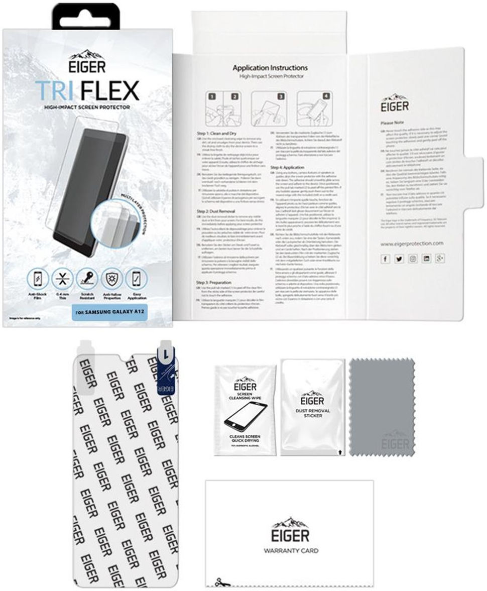 Eiger Samsung Galaxy A12 Display Folie Screen Protector afbeelding 6