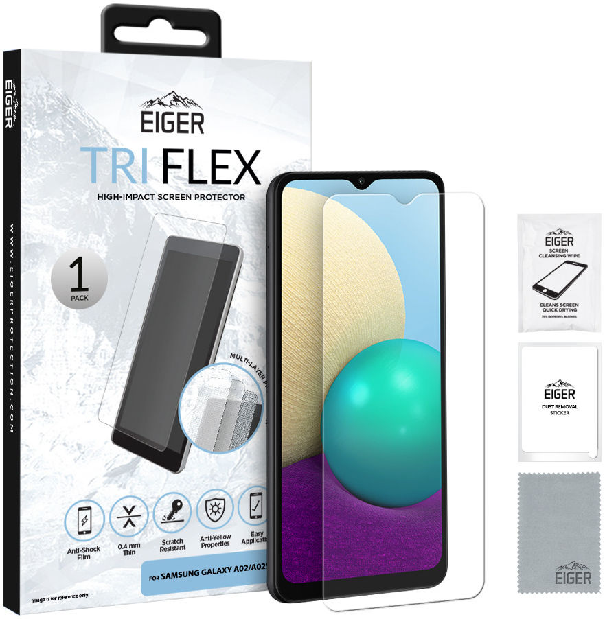 Eiger Samsung Galaxy A02s Display Folie Screen Protector afbeelding 1