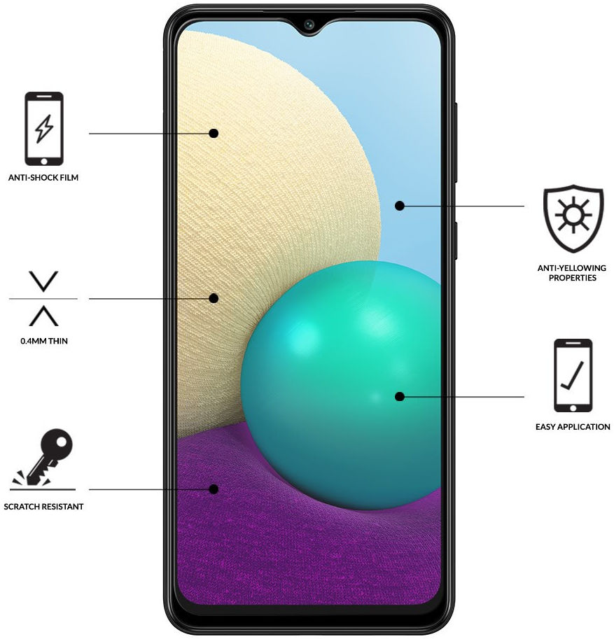 Eiger Samsung Galaxy A02s Display Folie Screen Protector [2-Pack] afbeelding 4