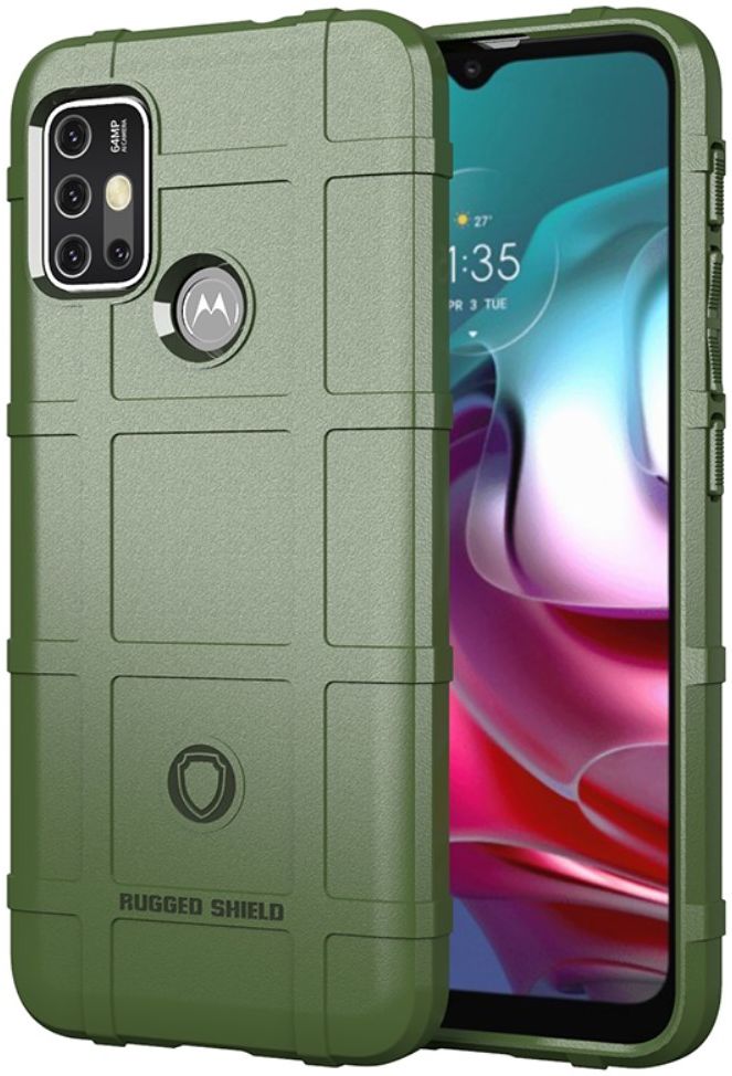Motorola Moto G10 / G20 / G30 Hoesje Rugged Shield Back Cover Groen afbeelding 1