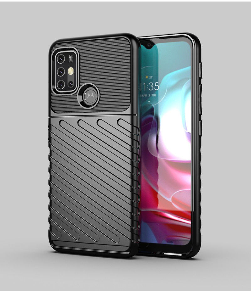 Motorola Moto G10/G20/G30 Hoesje Twill Thunder TPU Back Cover Zwart afbeelding 2