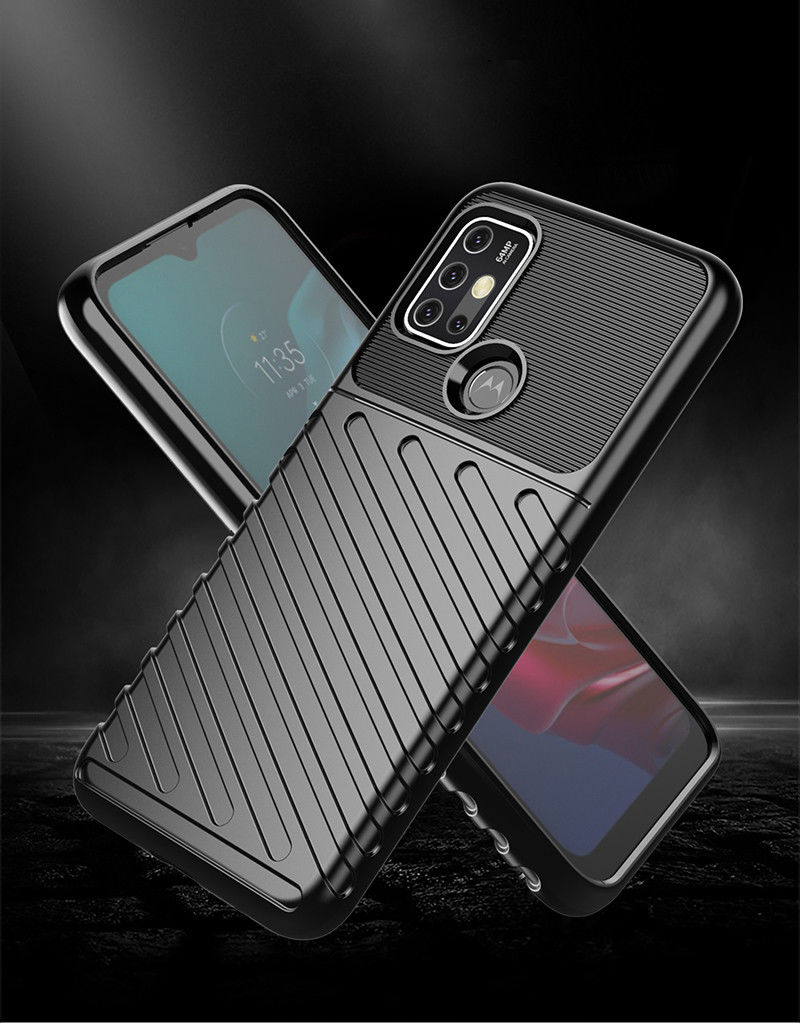 Motorola Moto G10/G20/G30 Hoesje Twill Thunder TPU Back Cover Zwart afbeelding 4