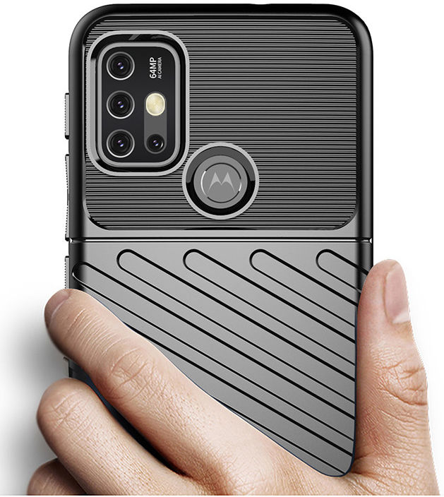 Motorola Moto G10/G20/G30 Hoesje Twill Thunder TPU Back Cover Zwart afbeelding 5