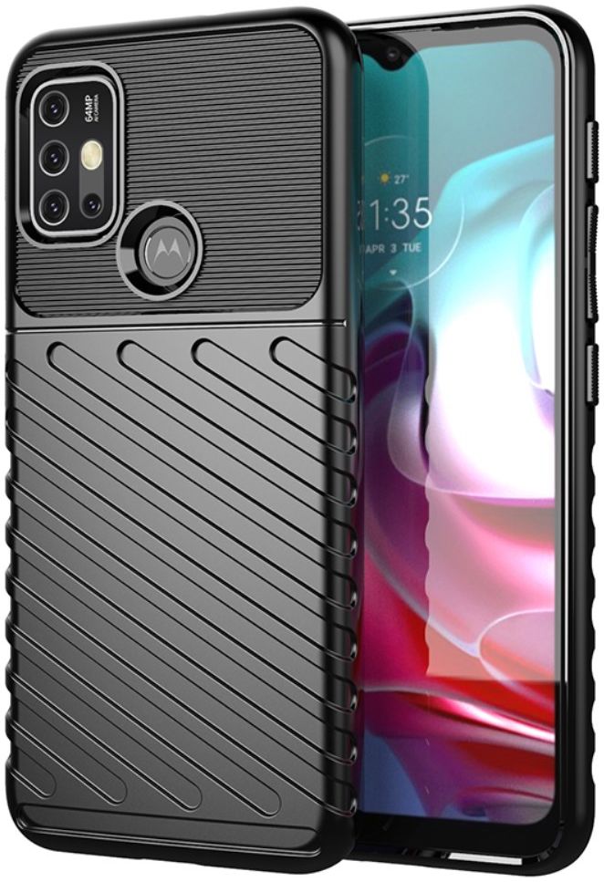 Motorola Moto G10/G20/G30 Hoesje Twill Thunder TPU Back Cover Zwart afbeelding 1